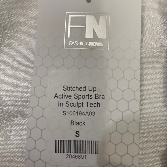 Nova Sport Stitched Up Active Sports Bra in Sculpt Tech Black Size Small NWT - Picture 5 of 5